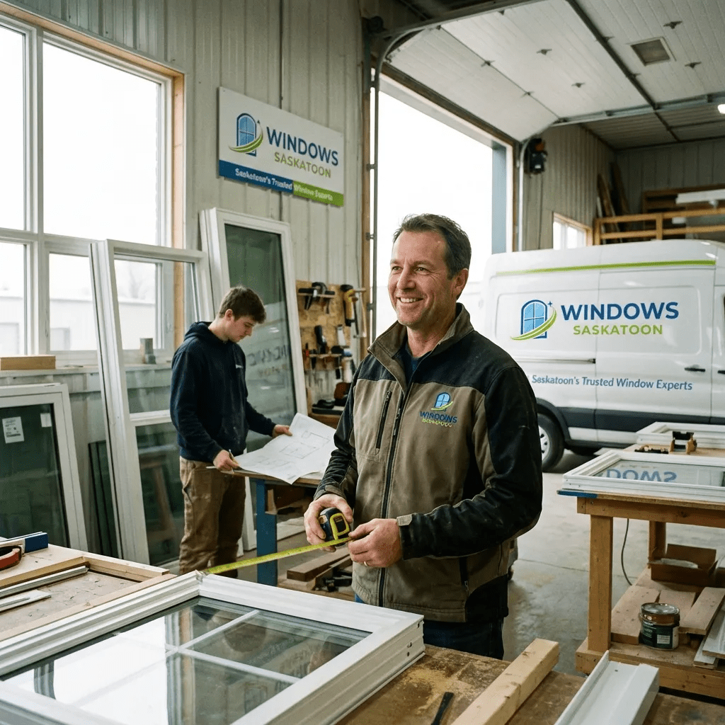 Windows Saskatoon owner standing in showroom.