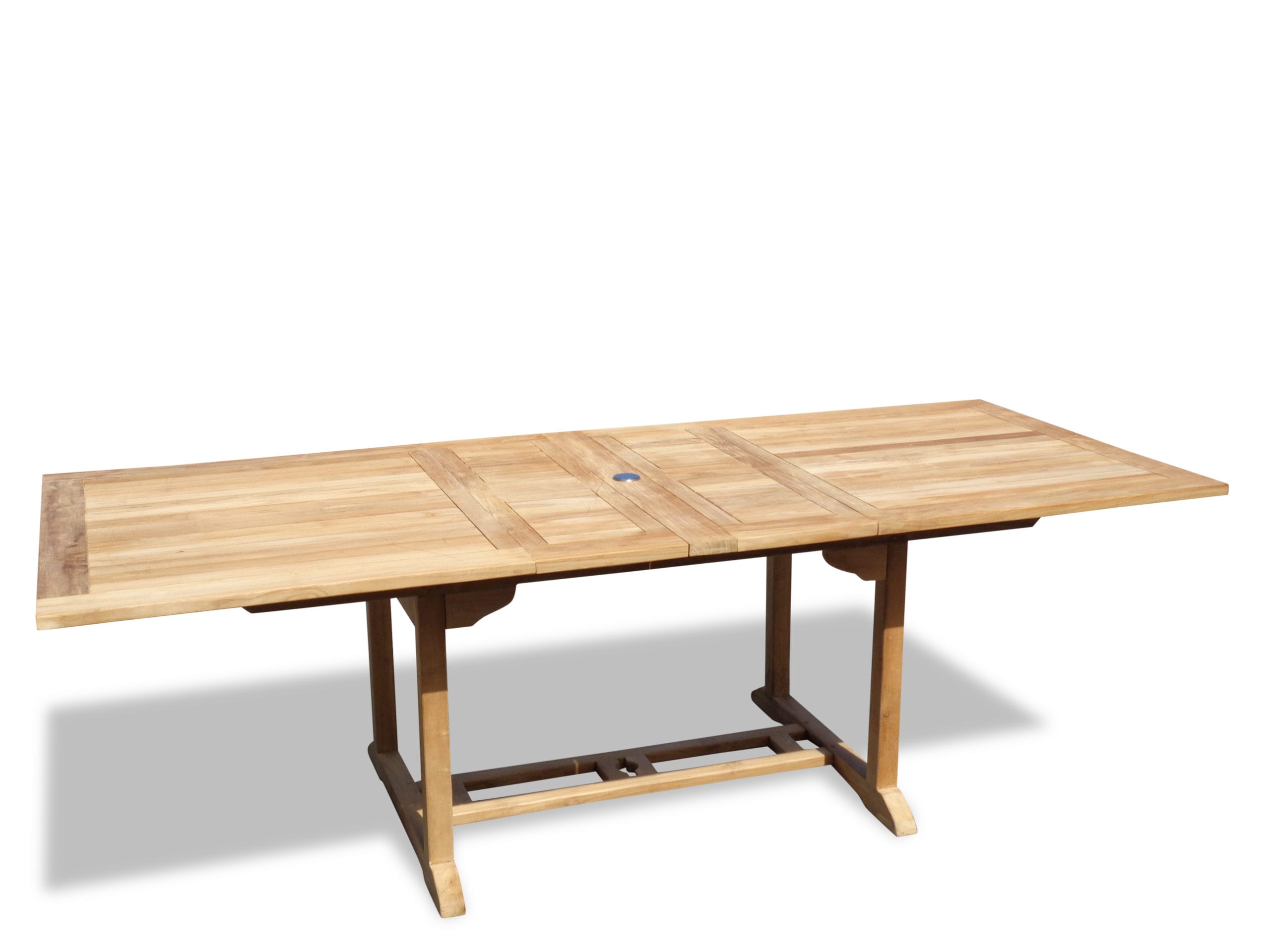Dining 108x39 Teak Rectangular Double Leaf Extension Table