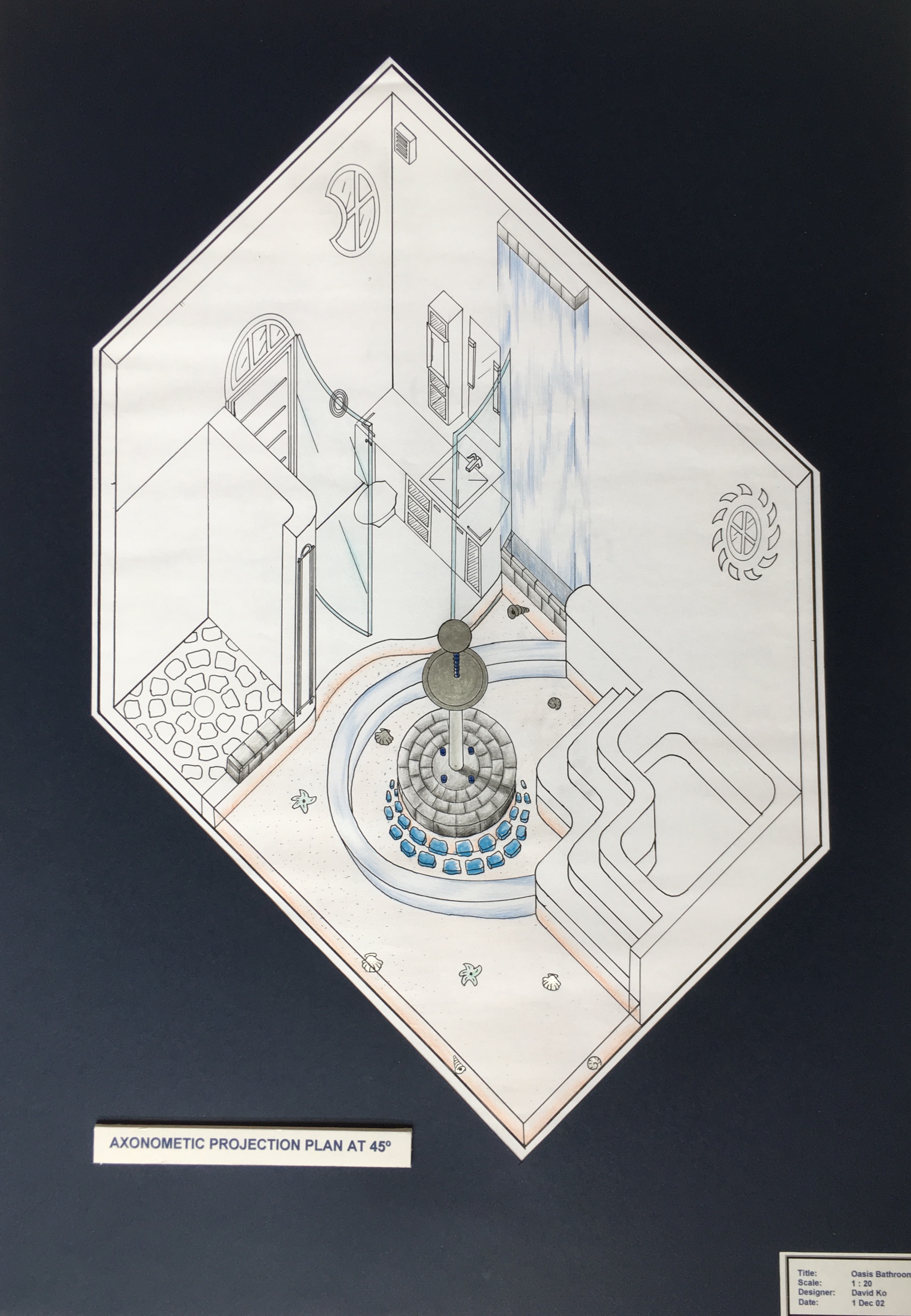 Axonometric Projection Plan at 45°