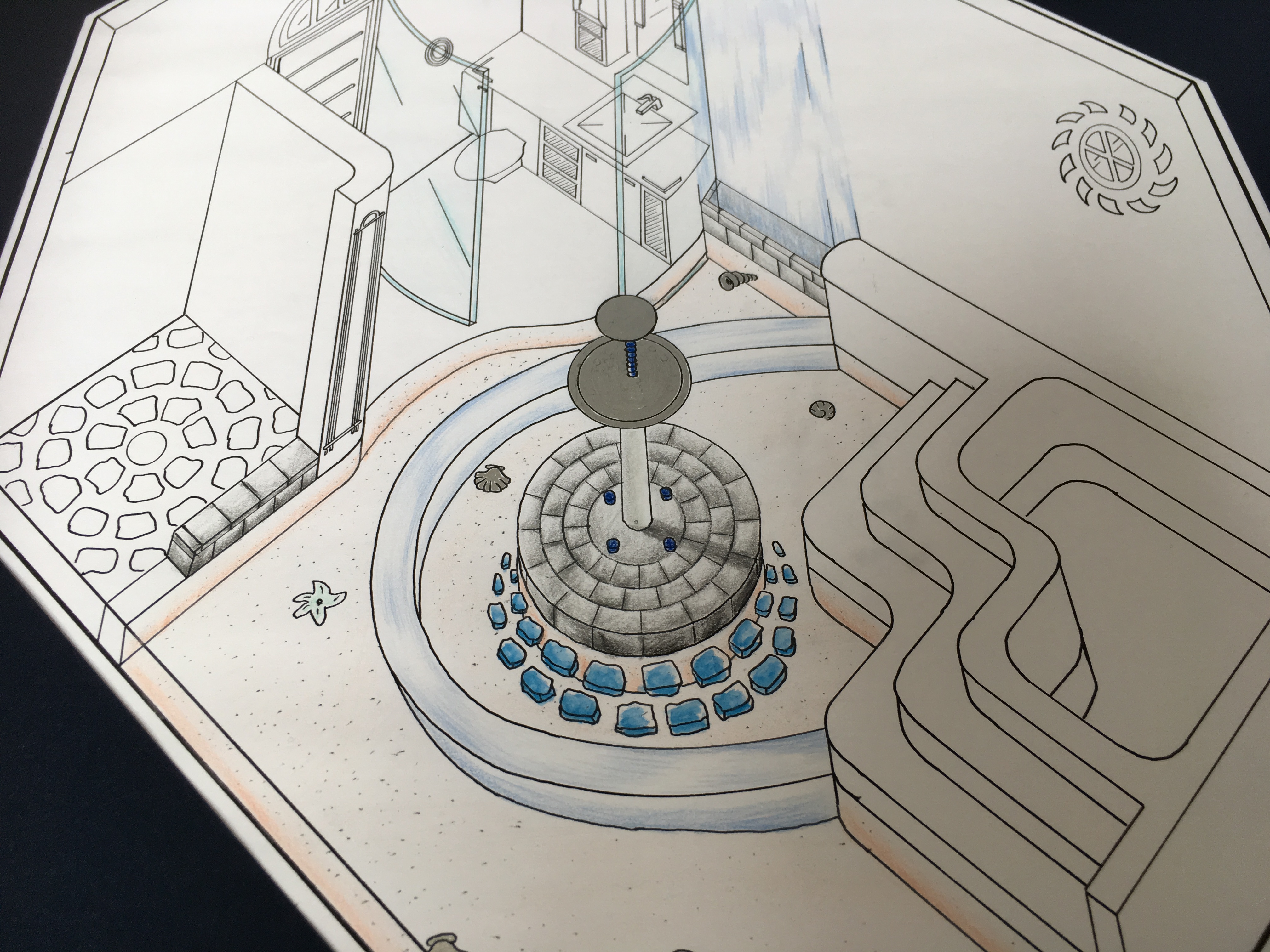 Axonometric Projection Plan at 45°