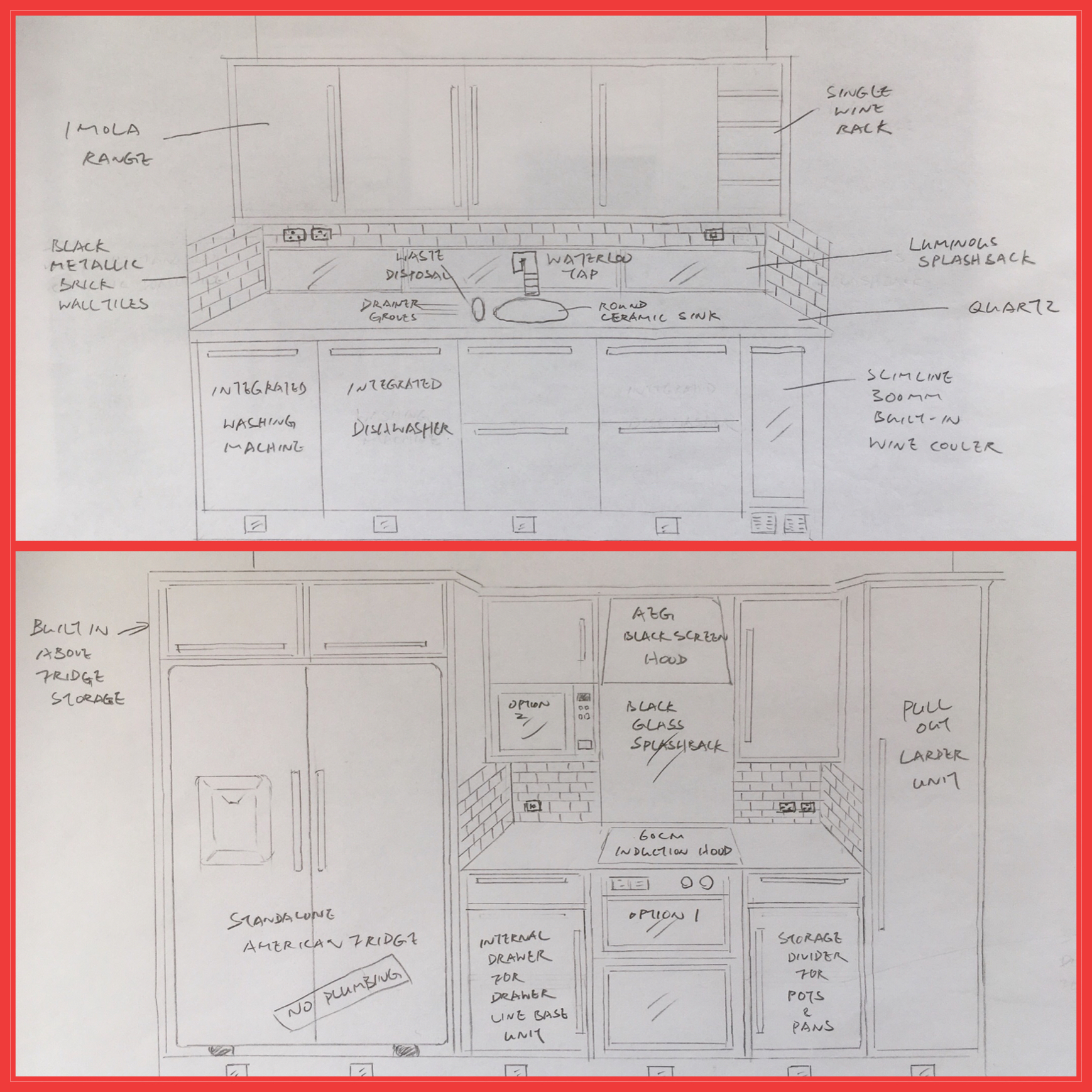 Red Kitchen Concept Drawings