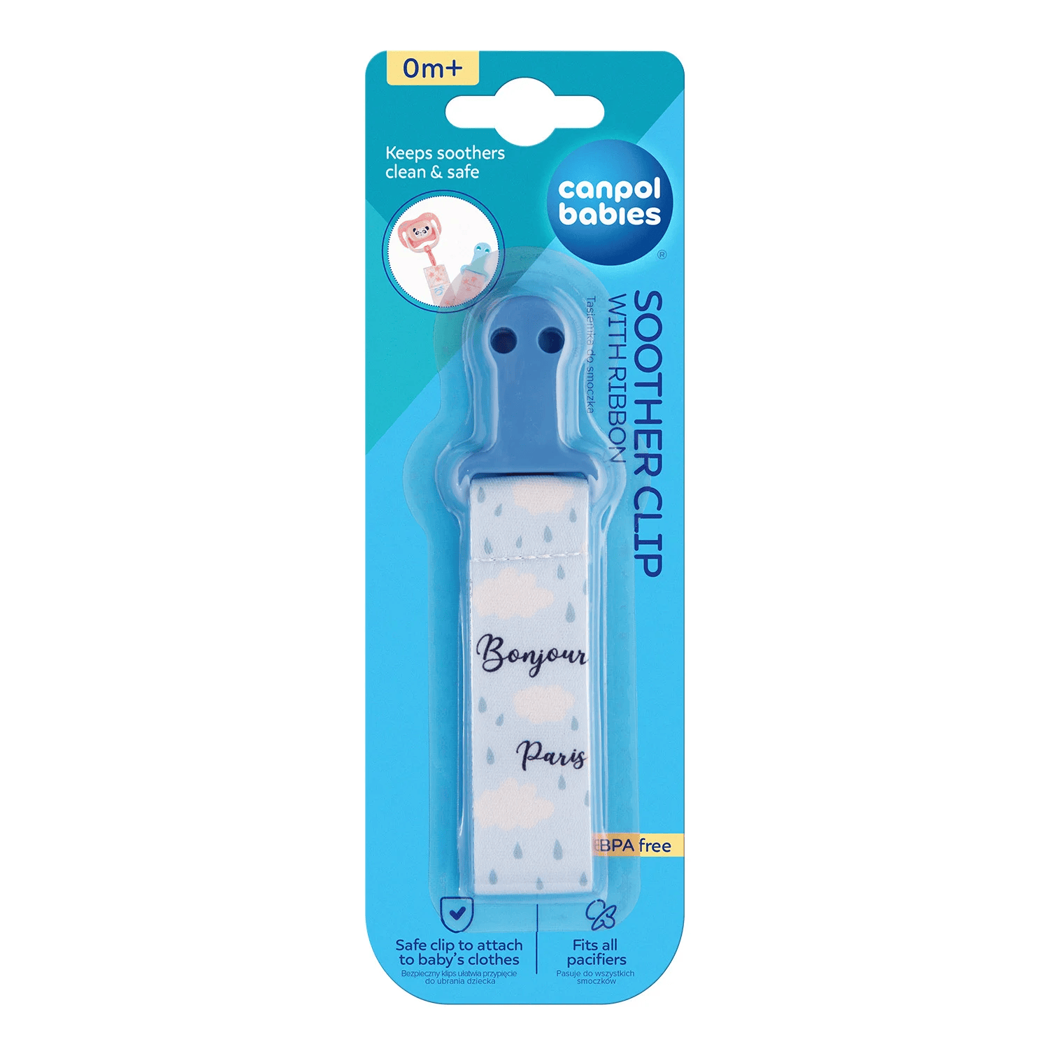 Canpol babies Soother Clip with Ribbon BONJOUR PARIS. - view 7