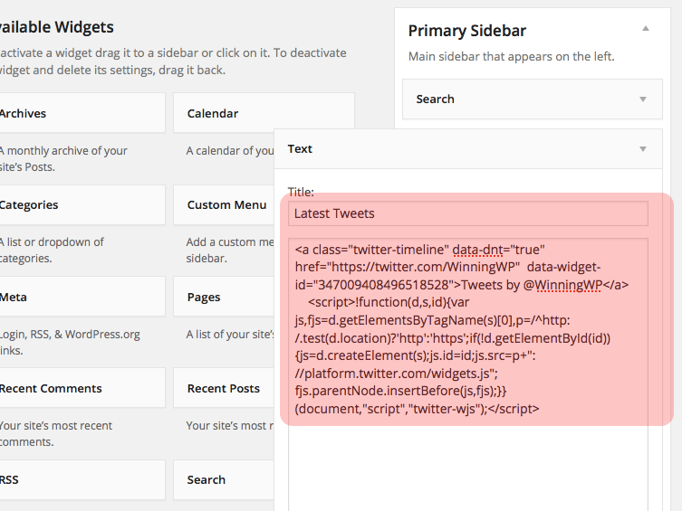 A section identifier and an array of additional . How to add an official Twitter widget to WordPress - WinningWP