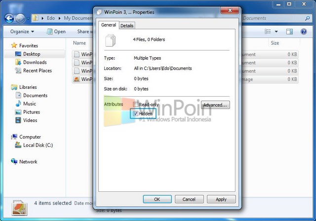 Cara Menyembunyikan File atau Folder di Windows 7 | WinPoin
