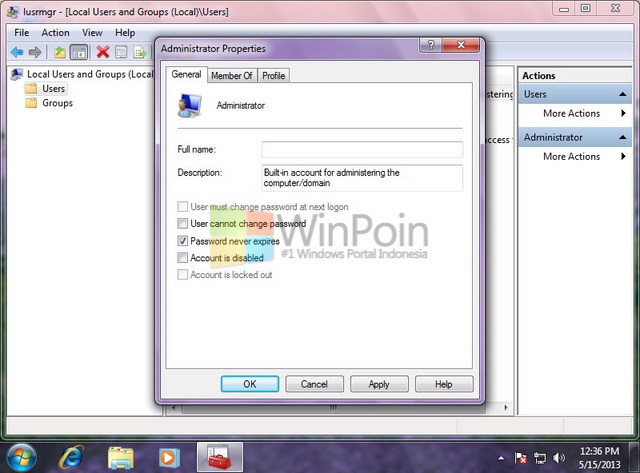 Cara Mengaktifkan dan Mematikan Akun Administrator Built-in Windows 7 |  WinPoin
