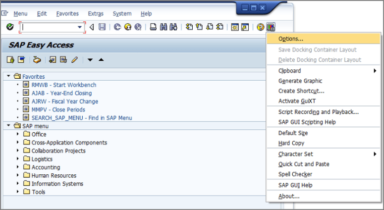 customize local layout dropdown menu
