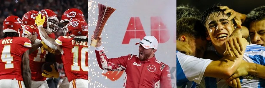 Combo de fotografías de archivo de los jugadores de Kansas City Chiefs (i), del británico Oliver Rowland de Nissan Formula E (c) y de Teo Rodríguez jugador de la Selección de Argentina sub-20. EFE/ John G. Mabanglo/ José Méndez /juan Carlos Hernández