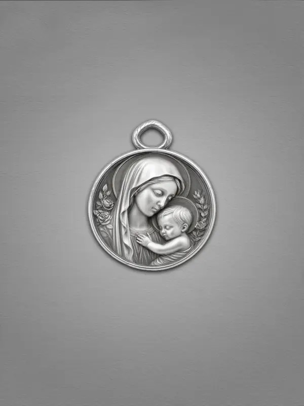 Virgin Mary .999 silver pendant