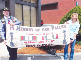 Winthrop author Kate Anslinger (right) is assisting Vietnam War veteran Dudley Farquhar and the Massachusetts Vigil Society with its annual trip to Washington, D.C. for a special tribute to veterans and to bring awareness to MIAs from Massachusetts.