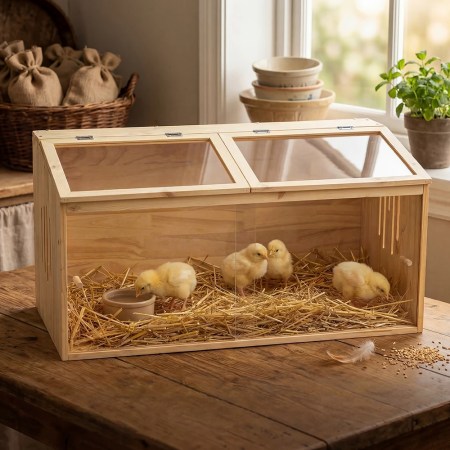 Win World Chicken Brooder with chicks inside