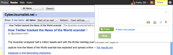 Google Reader - Sharing