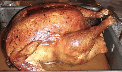 turkey in pan