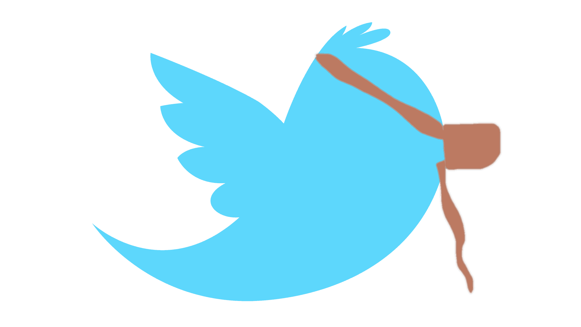 Twitter bird partially muzzled