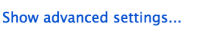 Chrome select advanced settings