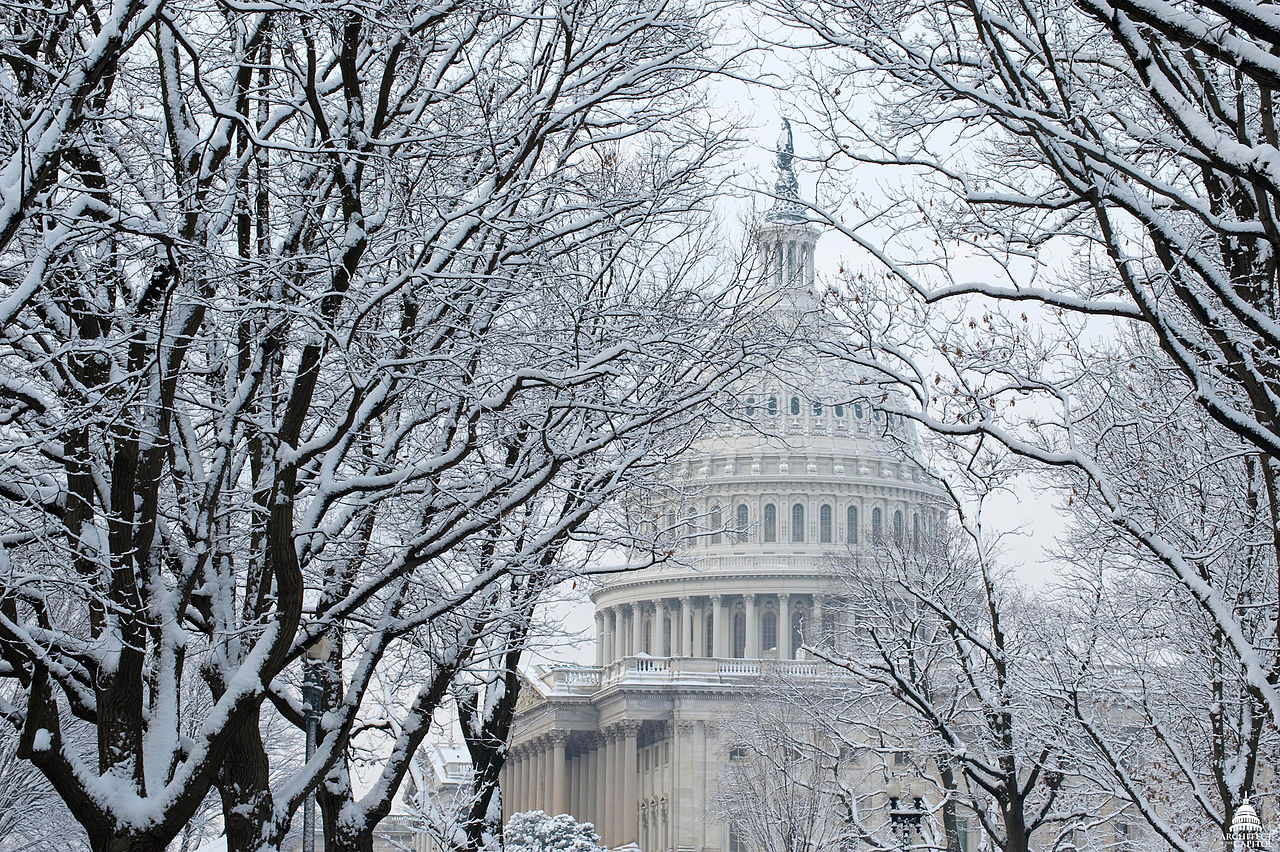 capitol building in snow