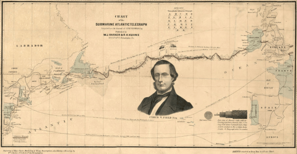 chart Atlantic cable, 1858
