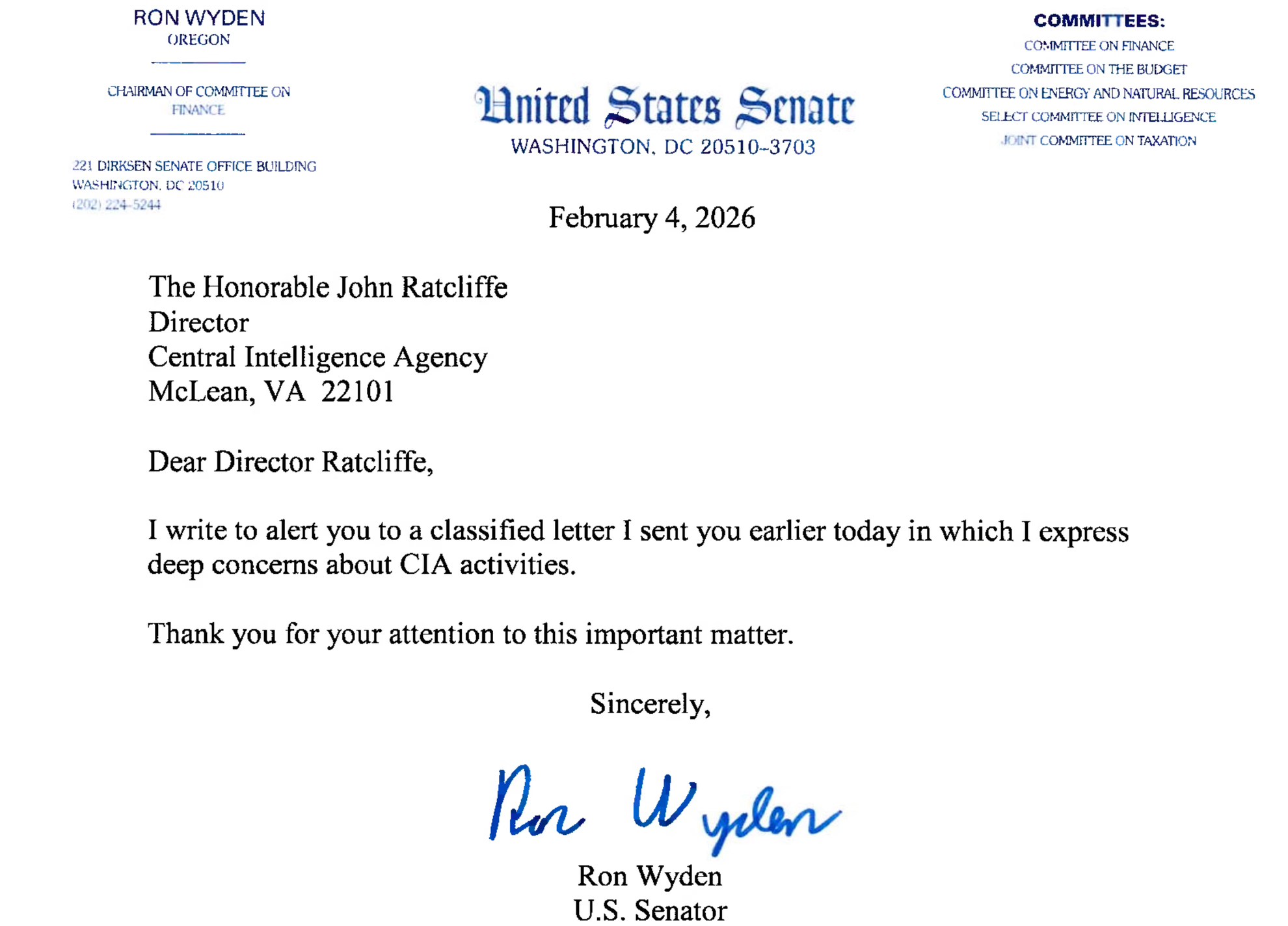letter from sen. Ron Wyden