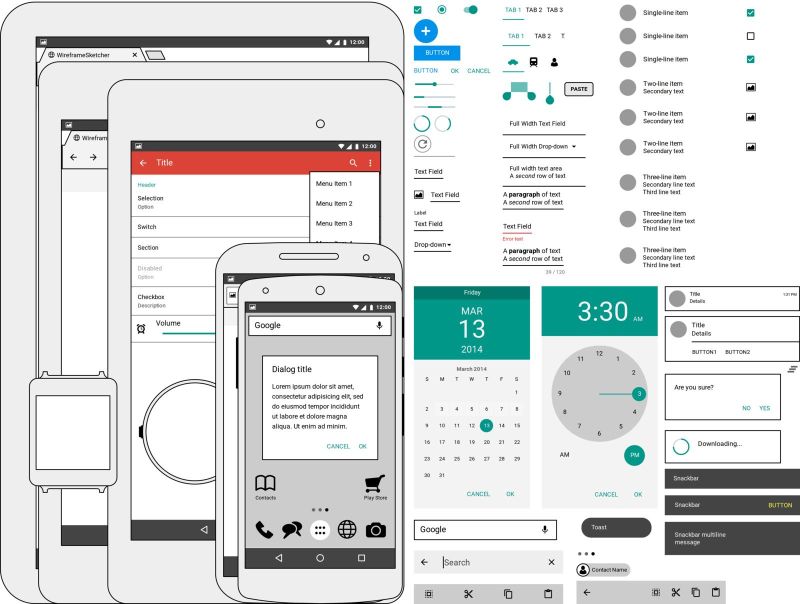 Android Lollipop Stencil Wireframesketcher - Creative Abstract Design - HD