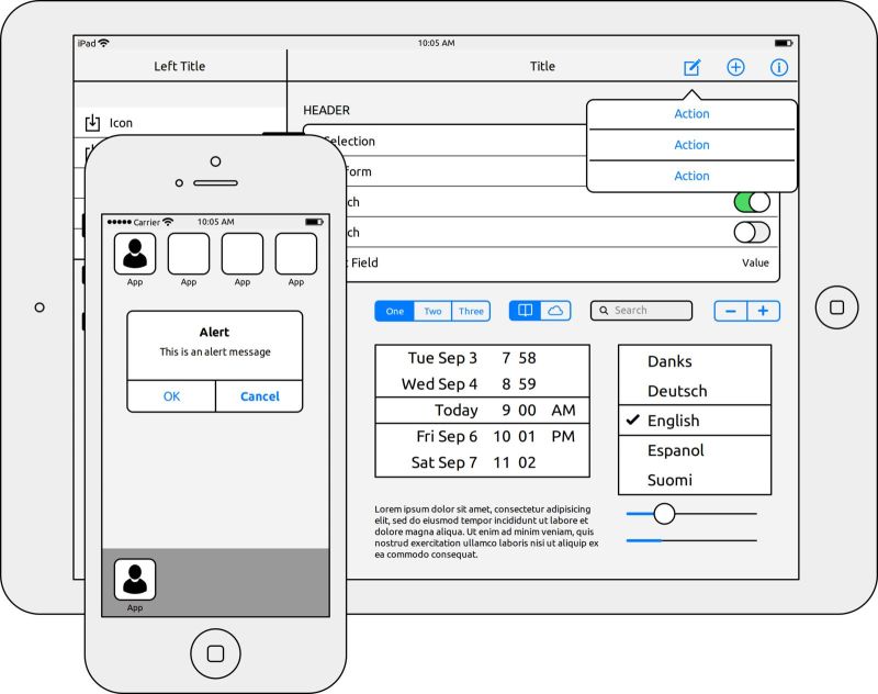 Iphone Stencil Wireframesketcher - Download Artistic Vintage Illustration | HD