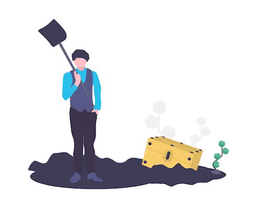 person digging money
