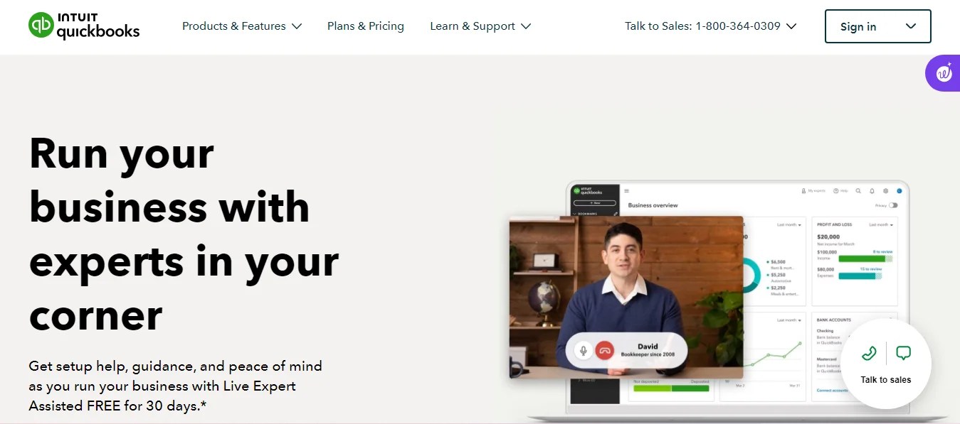 QuickBooks Online interface