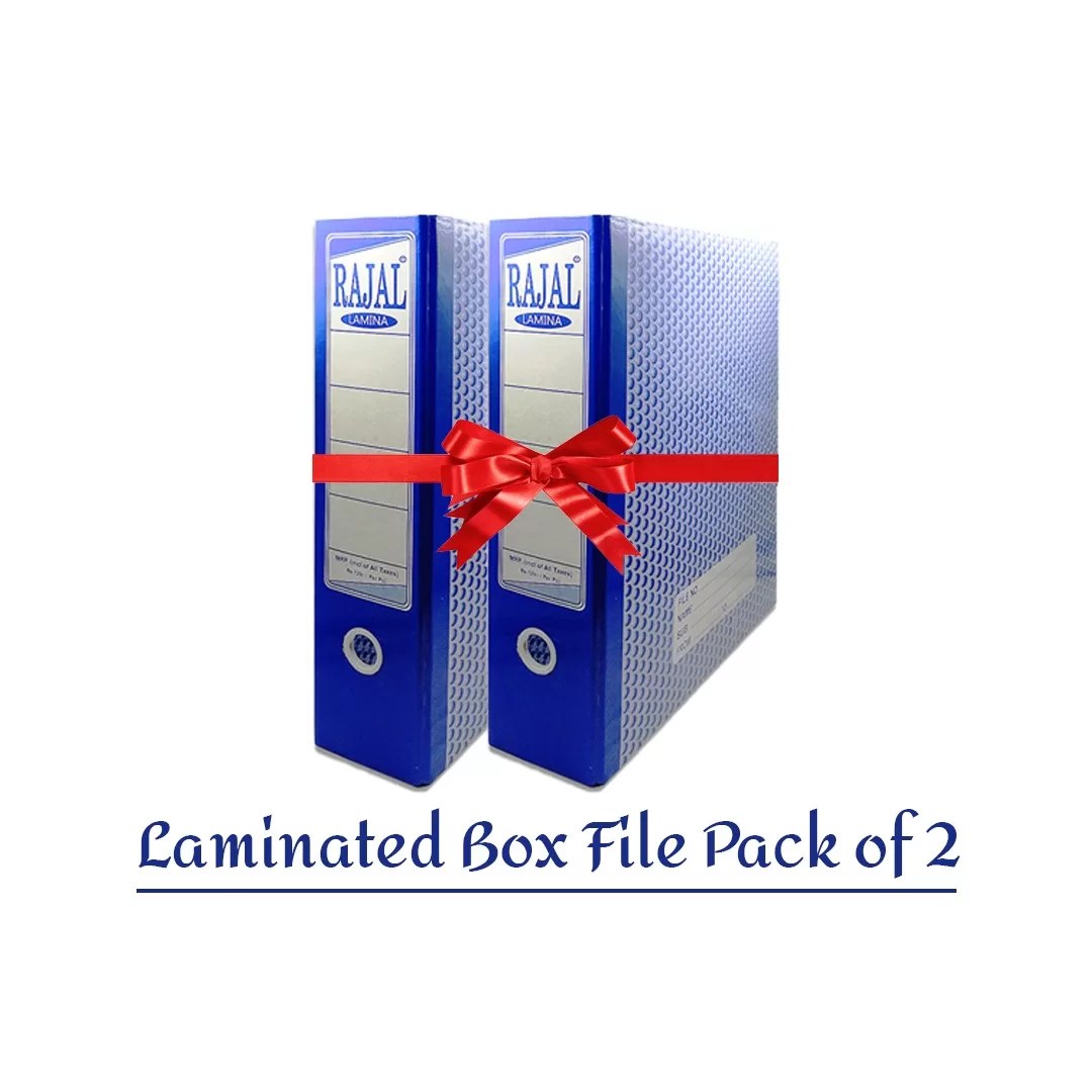 Laminated Office Lever Box File (Blue) – Pack of 2