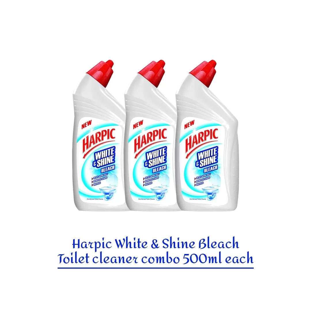 Harpic Original White Bleach Toilet Cleaner 500ml – Pack of 3