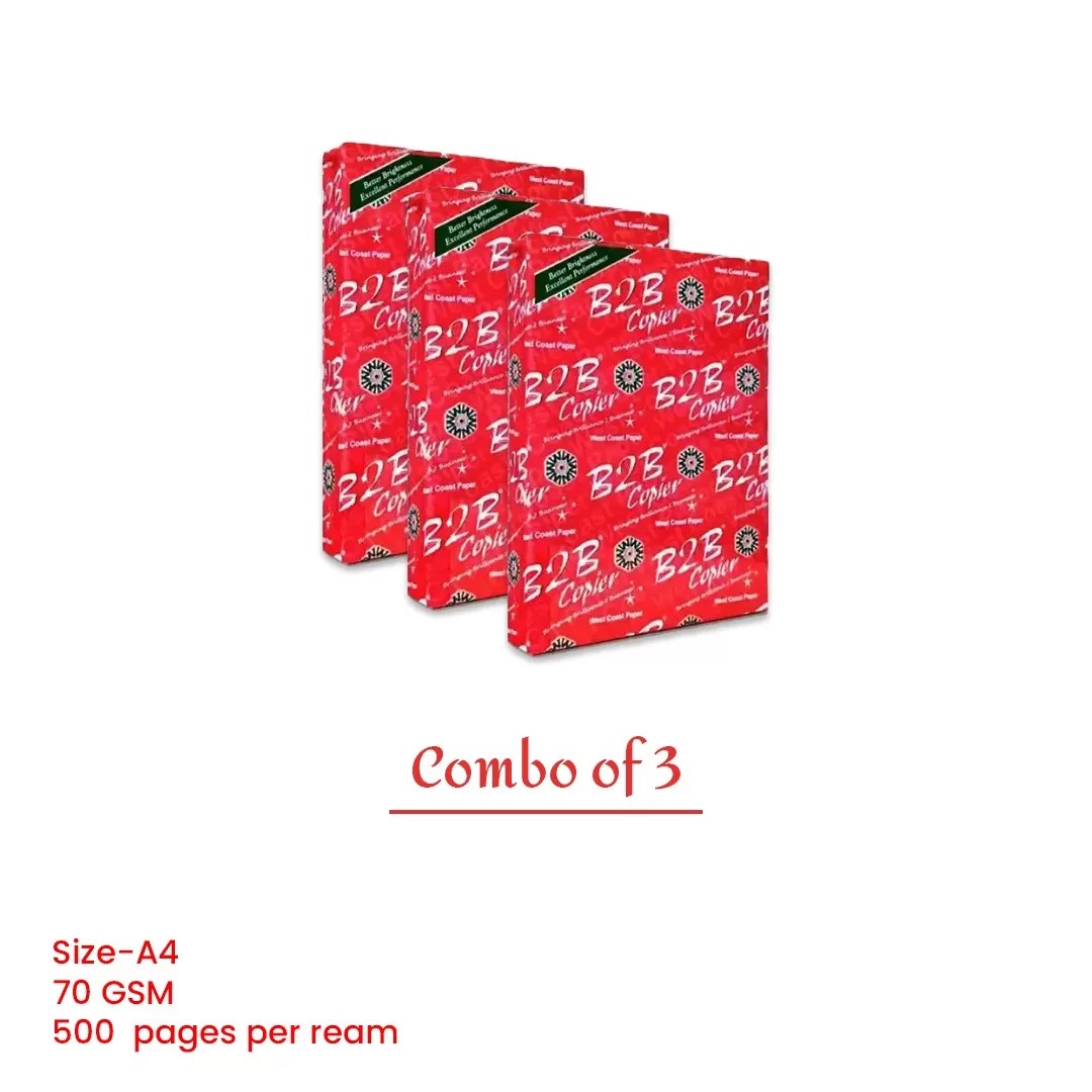 B2B A4 Size 70 GSM Copier Paper 1 Ream 500 Sheets - (Pack of 3) 1 b2b paper price