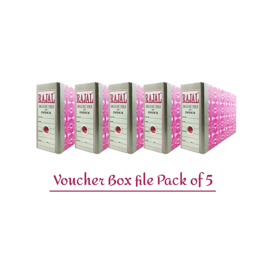 Laminated Voucher Box File (Pink) – Pack of 5