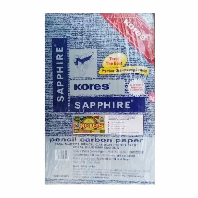 Kores Pen/Pencil Carbon Paper (Sapphire Blue 100 Sheets) – 1 Piece