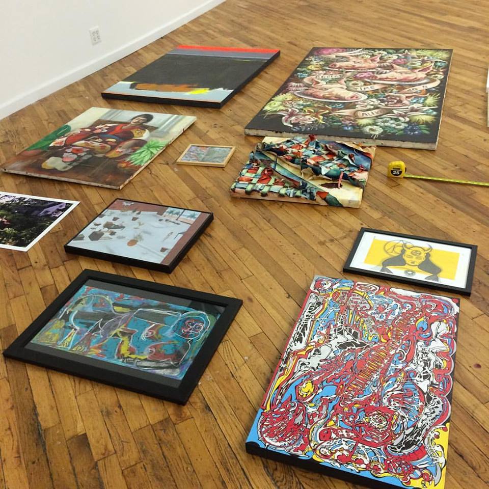 Beginning of installation. Photo by Michele Witchipoo Sept. 2016