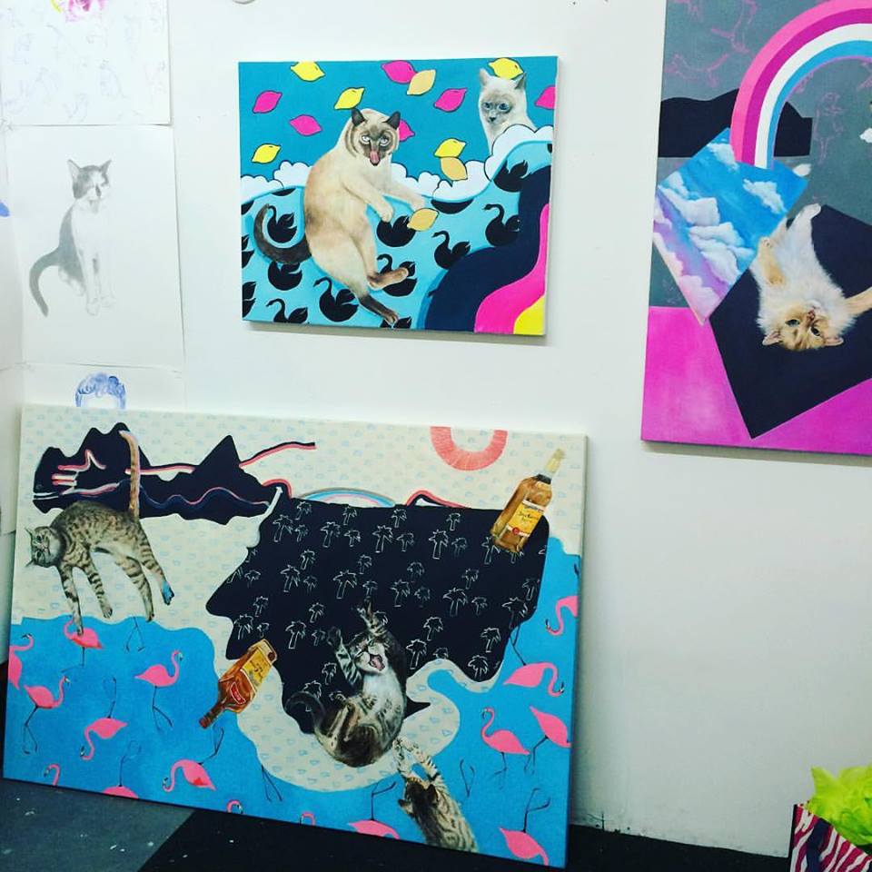 Artist Jaclyn Brown at 1717 Troutman during Bushwick Open Studios 2016.