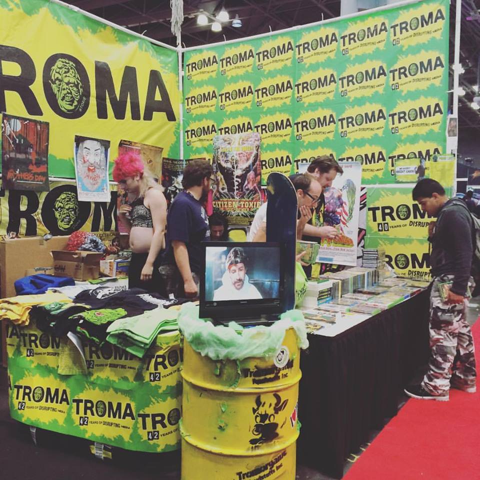 Troma booth at NYCC 2016. Photo by Michele Wtichipoo Oct. 2016.