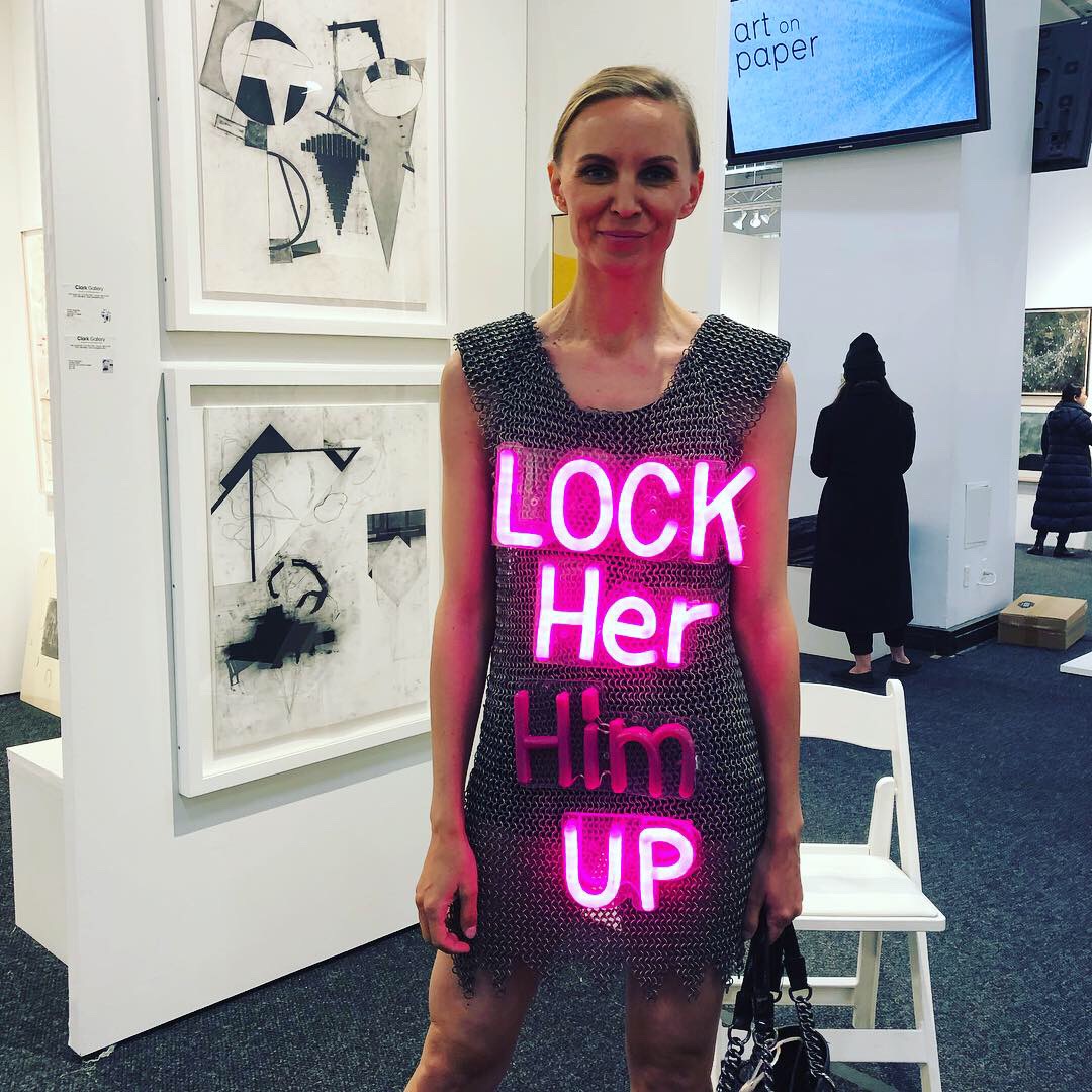 Woman from Art On Paper 2019. Photo by Michele Witchipoo