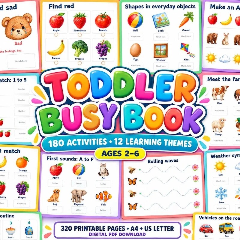 Toddler Busy Book printable collection from WithGratefulHeart