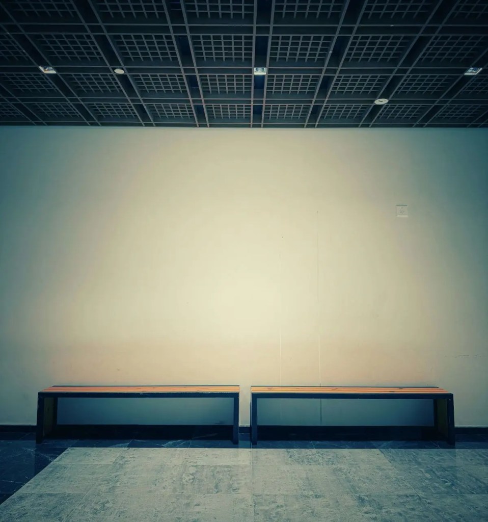 Empty room with two sofas, symbolising stillness, reflection and how the mind works.