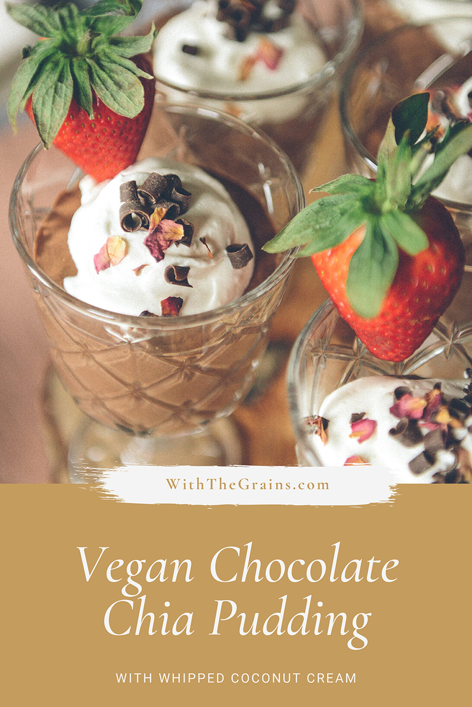 Vegan Chocolate Chia Pudding // www.WithTheGrains.com