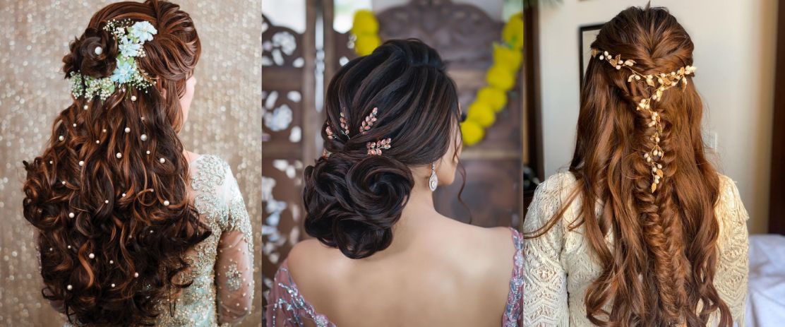 Gorgeous Bridal Hairstyle For Engagement Hairstyle By Mua Vejetha For Swank Bridal Updo Indian B Indian Bride Hairstyle Indian Bridal Hairstyles Hair Styles