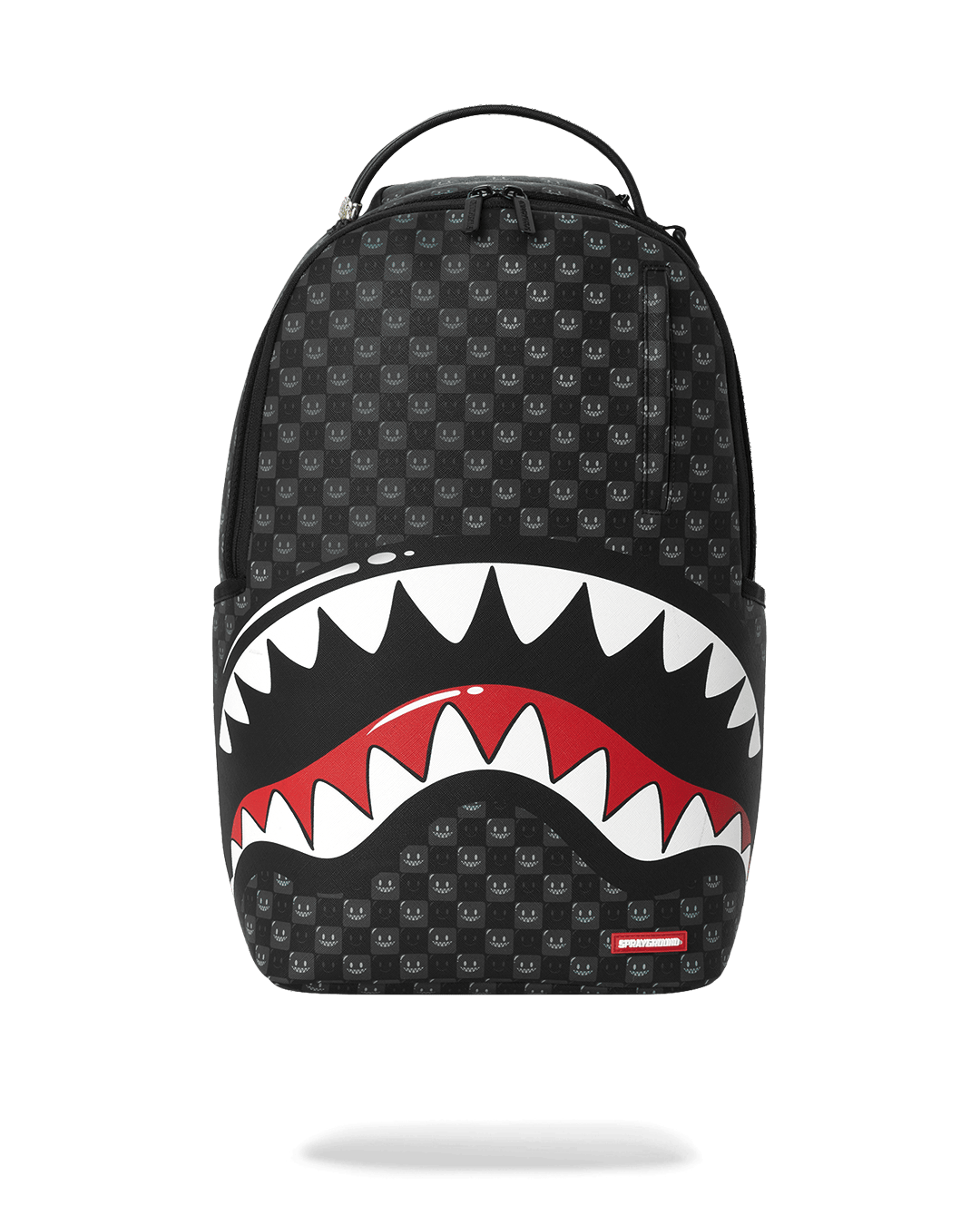 SHARKS IN PARIS WTF BUBBLY BLACK CHECK BACKPACK