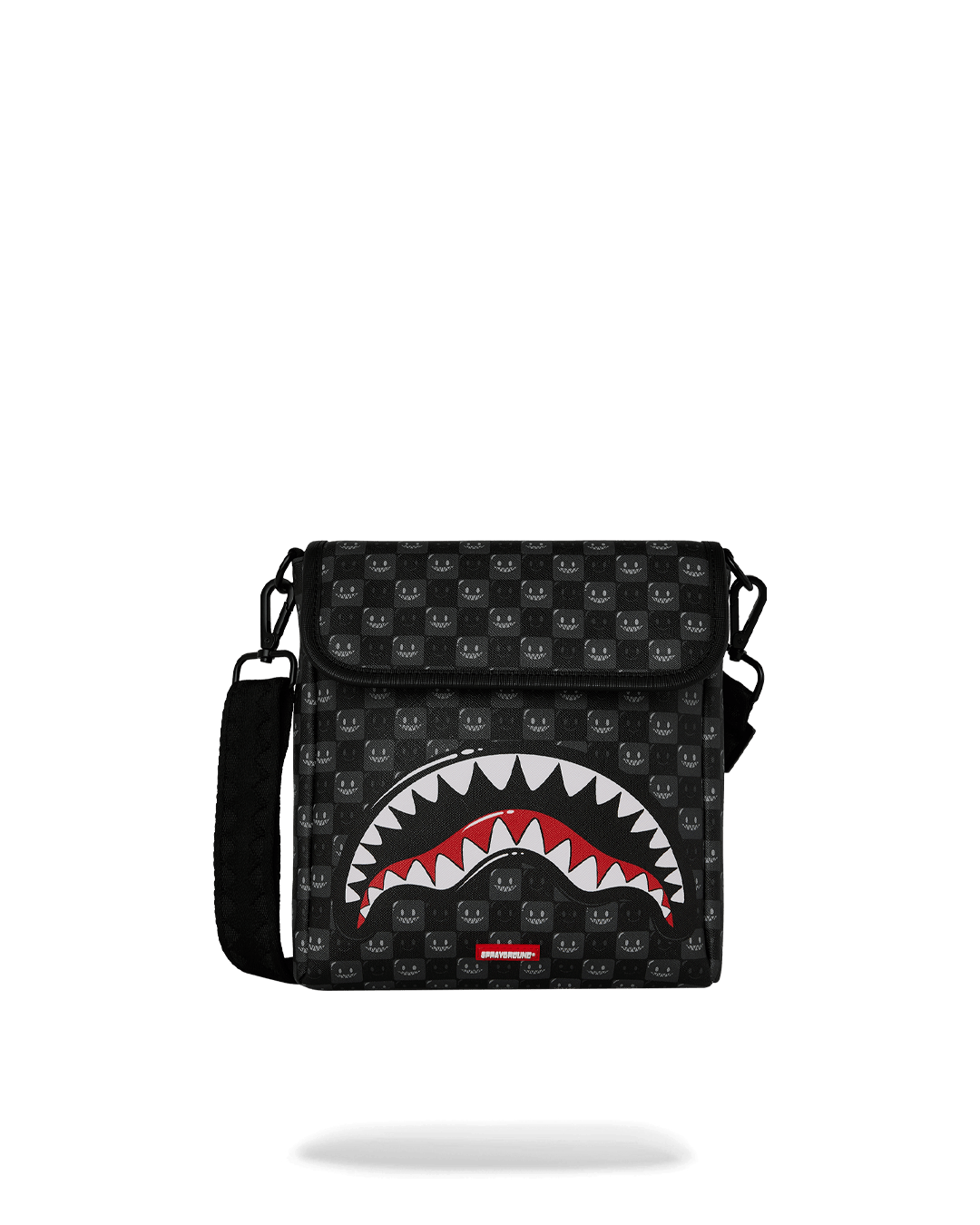 SHARKS IN PARIS WTF BUBBLY BLACK CHECK MESSENGER SLING