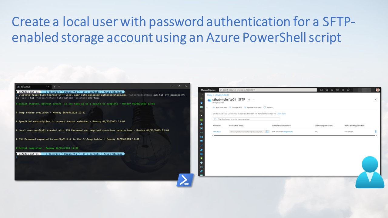 Create a local user with password authentication for a SFTP