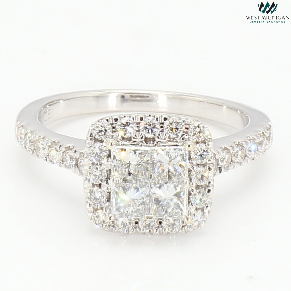 14K Gold White Gold Engagement Ring| 4.3 Grams| 6.5