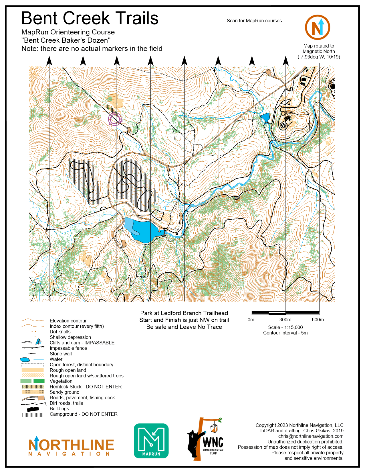 Bent Creek Trails MapRun Course Ledford Branch None 