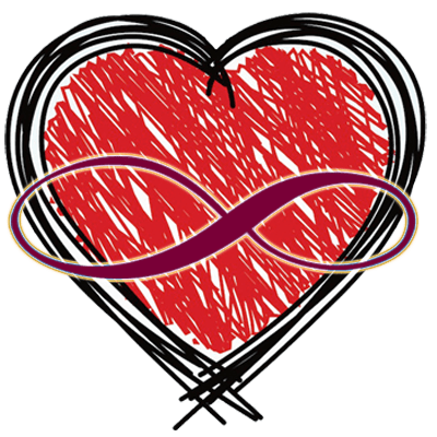 Herz mit dem Zeichen für Unendlichkeit als Symbol für Polyamorie