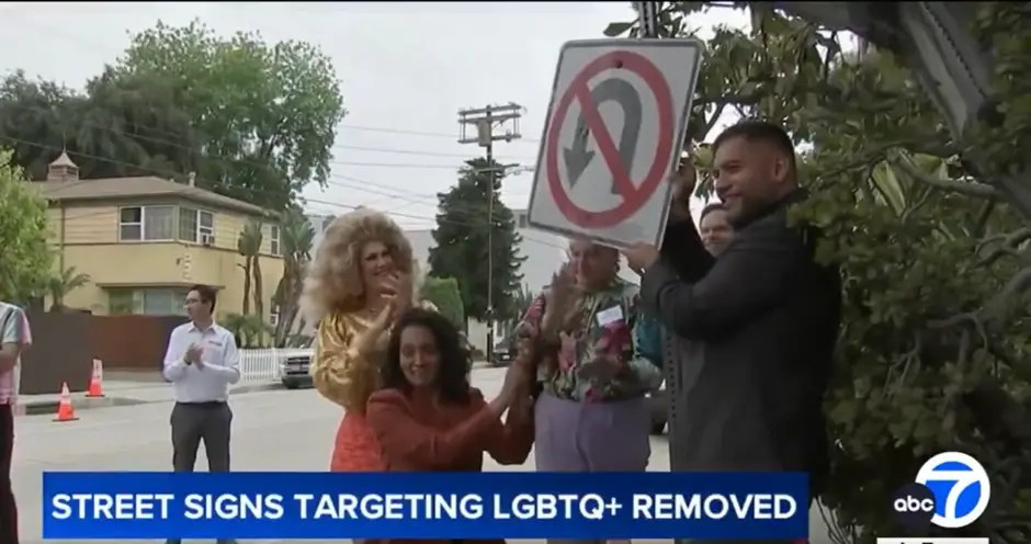 “Homophobic” Road Signs Removed From Los Angeles Neighborhood