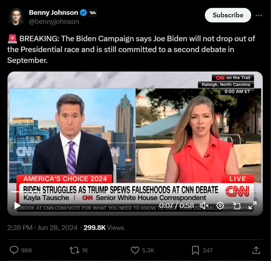 Great News For Donald Trump: Joe Biden Is Staying In The Race