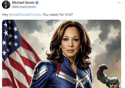Former RNC RINO Chairman Michael Steele Embarrasses Himself With Pro-Kamala Harris Fan Art