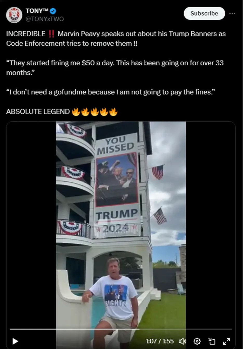 Florida Republican Adds New Donald Trump Banner Despite ,000 (And Counting) In Fines