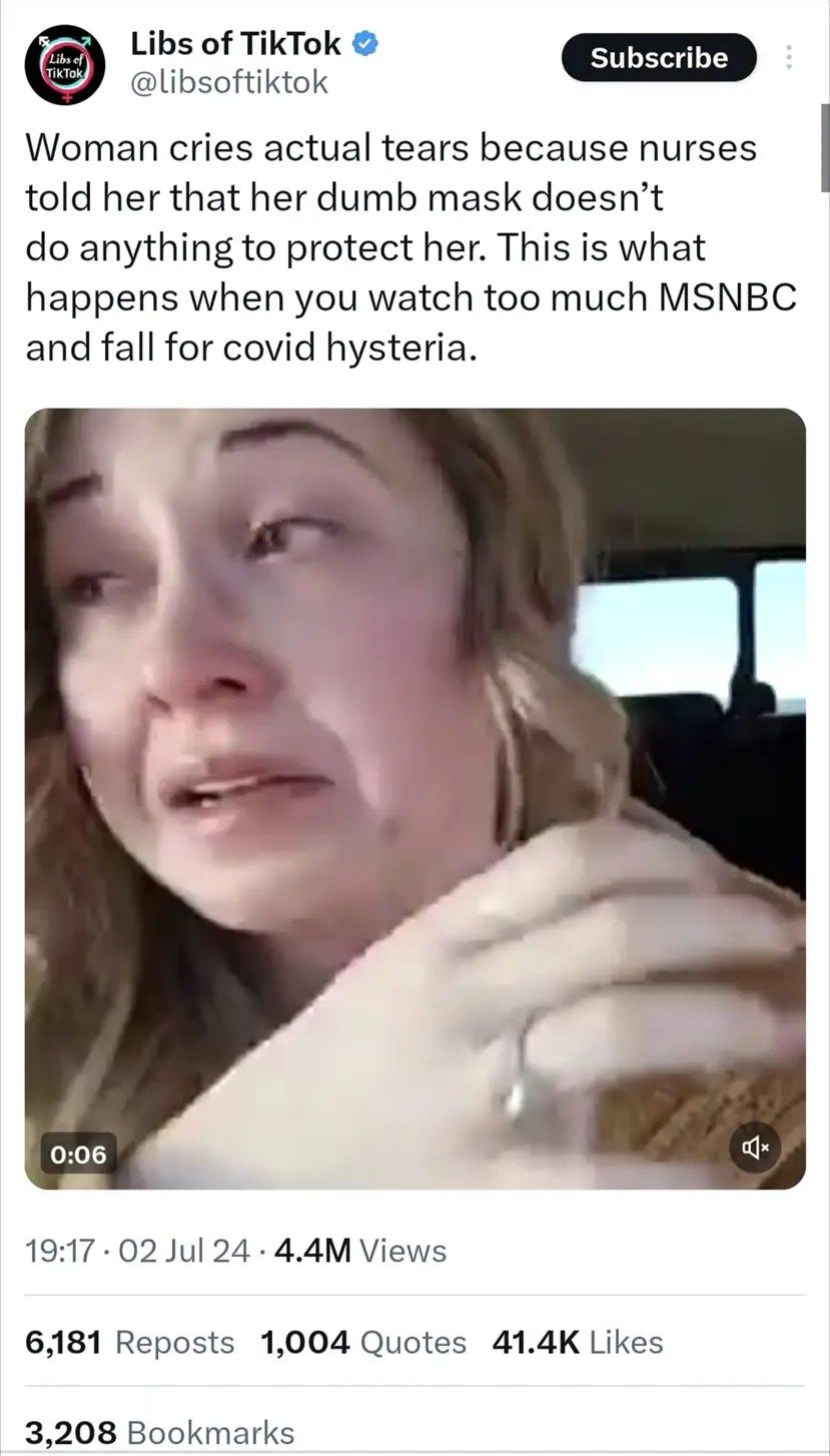 Woman Reduced To Tears After Nurse Says Masks Are “Irrelevant”