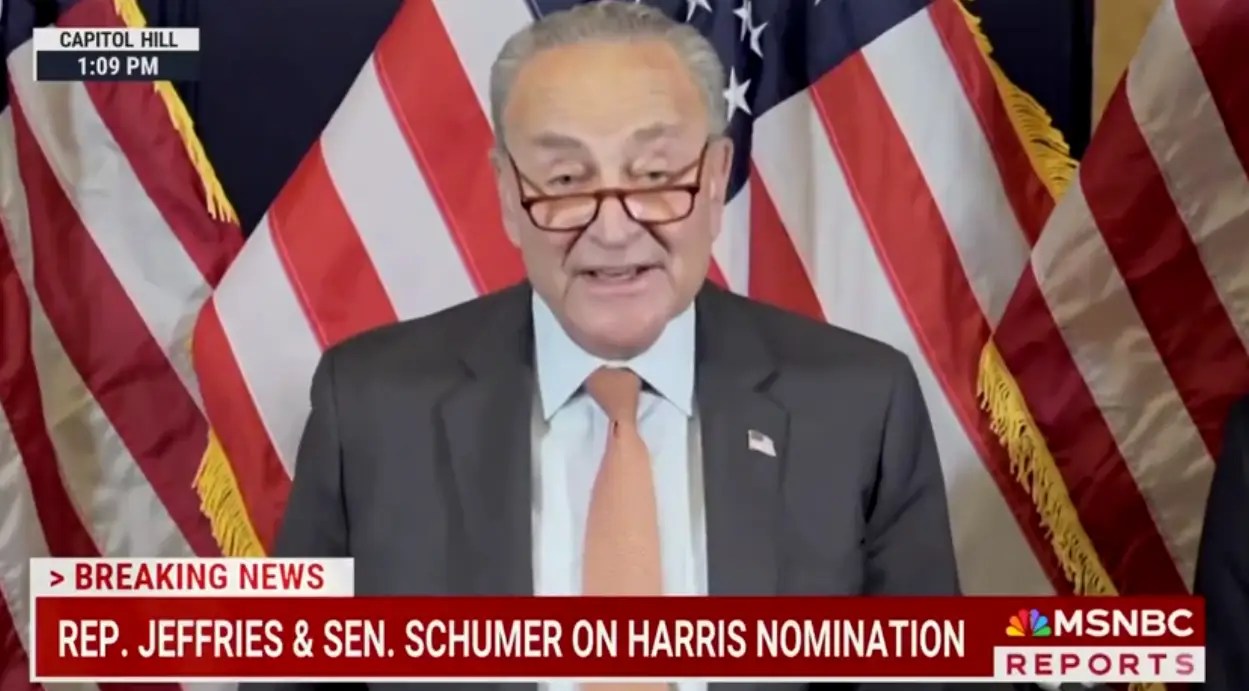 Sen. Chuck Schumer  Announces Kamala Harris Endorsement, Awkwardness Ensues